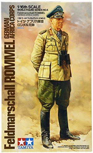Tamiya 300036305-1:16 WWII Figur Feldmarschall Rommel Afrika, Mittel