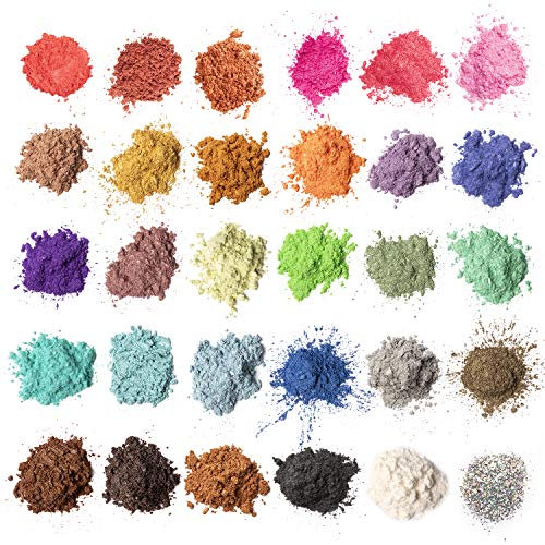 MENNYO Pigmentos para Resina Epoxi 30 Colores, Polvo de Mica Natural Colorante Resina Epoxi para DIY, Manualidades, Jabón, Pintura, Bombas de Baño, Joyería, Arte de Uñas
