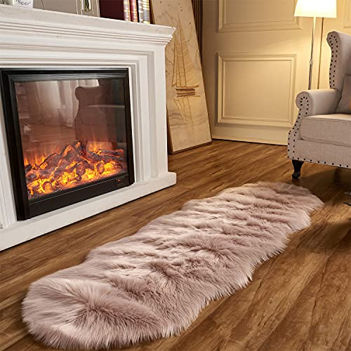 Arbosofe Ultra Soft Shaggy Rug in Faux Fur with Long Pile for Bedroom, Living Room, Nursery, 6 x 1.8 m, Sheepskin