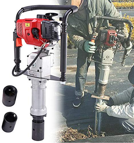 RSHJD Enfonce Pieux Piquet Thermique 2 Temps Monocylindre 52CC Pilote de Poteau Moteur Essence pour Support de Verger et Clôture de Ferme, Outillage de Jardin Motorisé