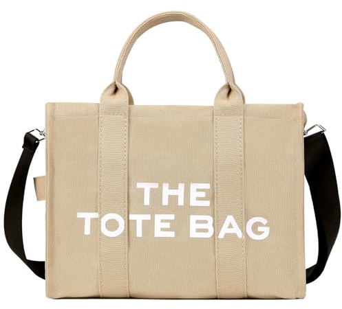 DKIIL NOIYB Women's Canvas Tote Bags Casual Crossbody Bag With Zipper Double Shoulder Straps Bags for School Shopping Work Travel