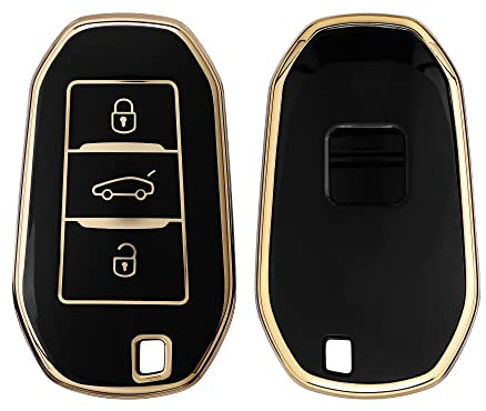 kwmobile Cover Chiave Auto Compatibile con Peugeot Citroen con 3 tasti Smartkey (Keyless Go) - Custodia Chiavi Auto Copri Telecomando - Copertina Chiave - Copertura in Silicone TPU
