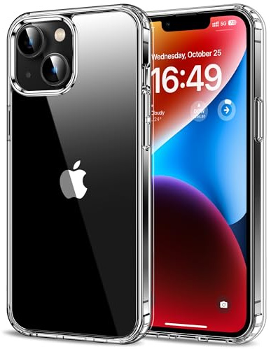 HOOMIL Skal för iPhone 14 6,1 Tum, Transparent Anti-Gulning Stötsäkert Fodral Bumper Case - Crystal Clear