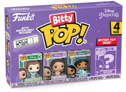 Funko Bitty Pop! Disney Princess - Peasant Belle, Pocahontas, Jasmine und eine Überraschungs-Mini-Figur - 0.9 Inch (2.2 cm) Sammlerstück Stapelbares Display-Regal Inklusive - Geschenkidee