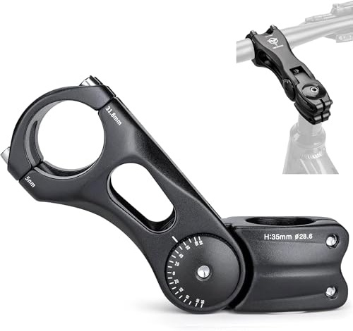 GEWAGE Fahrrad Vorbau Verstellbar,Fahrrad Vorbau Riser für 31,8 (1-1/4 Zoll) Lenker,Legierung Aluminium Fahrrad Vorbau Höhenadapter für die Meisten MTB, Rennräder, BMX,E-Bike (110MM)