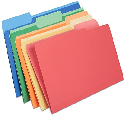 Staples Heavyweight File Folders, Legal, 1/3-Cut, Assorted, 100/Ctn