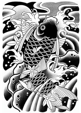 4 Pegatinas De Tatuaje Temporal Para Brazo Sakura Para Hombres Resistentes Al Agua Y De Larga Duración Brazo De Flor De Carpa Tatuaje De Hierbas Simulado Estilo Japonés No Reflectante