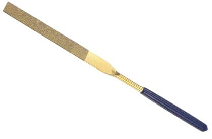 CoCud Lima ad Ago Rivestita in Diamante, Attacco 5mm Lunghezza 180mm, Lima Piana Rivestita in Titanio - (Applicazioni: per Metallo Vetro Pietra), 1pz