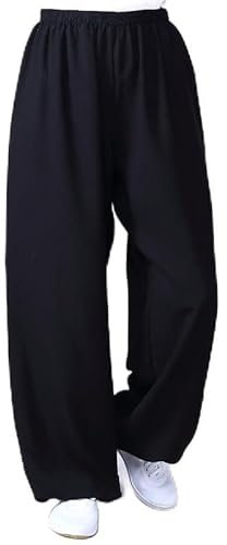 AahArya Kung Fu Hosen Tai Chi Und Wing Chun Herrenhose Damen Kampfsport Taiji Training Hose Qigong Shaolin Weite Beine Knickerbocker Jogginghose Freizeithose,C,3XL