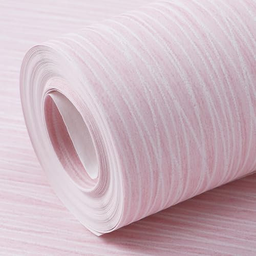 Trafagala Blush Pink Mix Plain Thick Textured Wallpaper Free No Match Striped Wallpaper for Adults Kids Bedroom Living Room Hallway Stairs Lounge