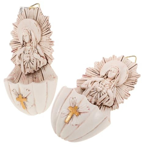 Alipis Nostra Signora Della Grazia Acquasantiera In Resina Da Appendere Contenitore Per Acqua Santa Vergine Chiesa Religiosa Cattolica Decorazioni Da Parete Decorazioni Per La