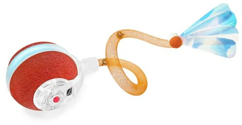 Petiepaw Interaktive Katzenspielzeuge - Kugel für Indoor-Katzen, Die dritte Generation der agilen beweglichen Katzenkugel mit elastischem Netzschwanz, Automatische Spielzeuge für Katzen und Kätzchen