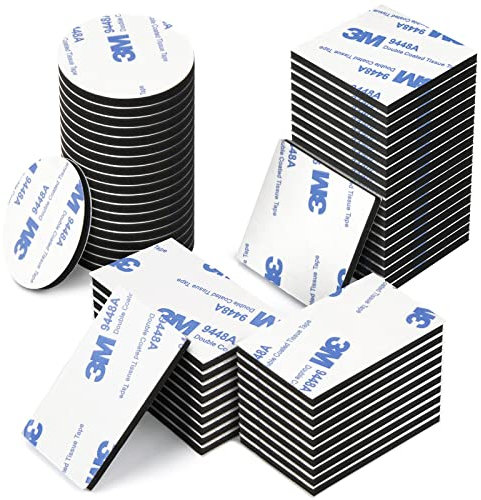 Fanree 60 Stück Doppelseitige Klebepads - Schaumklebeband mit 5KG Tragkraft für Wände, Auto & Zuhause | Wasserdicht, Rückstandsfrei (20 Quadrate + 20 Runde + 20 Rechtecke)