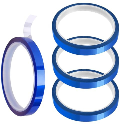 JOYVOX Heat Resistant Tape – 4 Rolls, 10mm x 33m, High-Temperature Sublimation Tape for Heat Press, Crafting, Printing, and DIY Projects