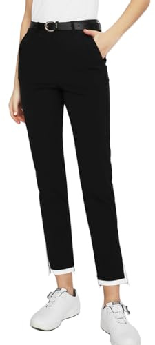 DUWEIKE Pantaloni da Jogging da Golf da Donna Estivi Leggeri Elasticizzati Casual da Lavoro alla Caviglia,Nero,S