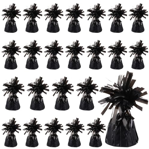WOPPLXY 24 PCS Helium Balloon Weights - Black Fringed Balloon Weight - 170g Weights for Balloons