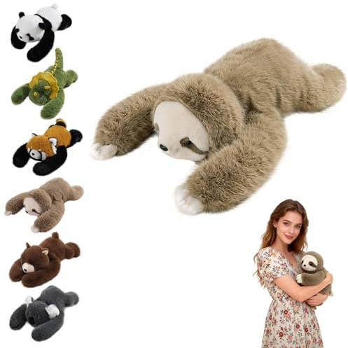 Peluche lestée Paresseux, Kawaii Animaux lestés pour Peluche Anti Stress Apaisante Adultes, Doudou Paresseux Huggy Mignonne Coussin lesté pour soulager l'anxiété et favoriser Le Sommeil (30 cm)