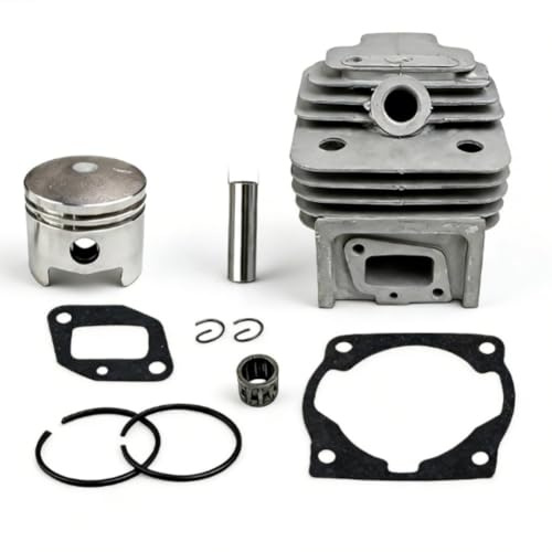 Kit cylindre et piston de 44 mm - Kit de remplacement en métal pour débroussailleuse moteur 52CC 44-5 - Comprend des anneaux, des broches, des rondelles et des pièces d'assemblage