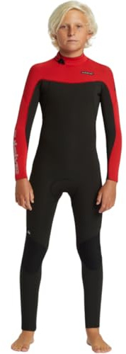 Quiksilver Traje de neopreno Junior Everyday Sessions 2026 con cremallera trasera de 3/2 mm, rojo de alto riesgo