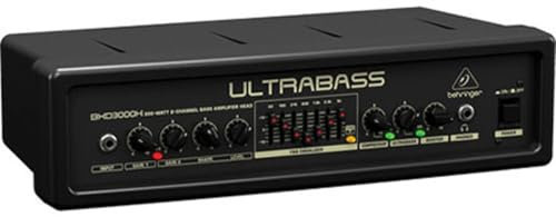 Behringer ULTRABASS BXD3000H Ultraleichtes 300-Watt-2-Kanal-Bassverstärker-Topteil mit FBQ-Spektrumanalysator, Ultrabass-Prozessor und Kompressor