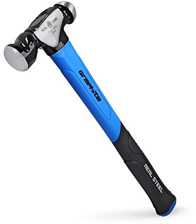 Real Steel Ball Peen Hammer 32 Oz, Metalworking Tool Forged Steel Head Ball Pein Hammer Jacketed Graphite 0506