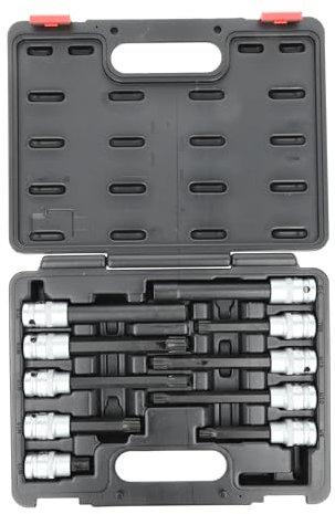 carolus 5398.2010 Satz Schraubendrehereinsätze 1/2 Zoll/Steckschlüsselsatz 10-teilig/Schraubendrehereinsatz/im Kunststoffkoffer