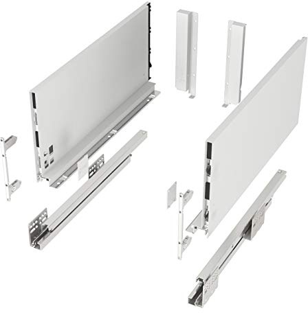 Schubkastensystem JUNKER-SLIM weiß Höhe: 199 mm Tiefe: 350 mm belastbar bis 40 Kg Soft-Close Schubladensystem mit 13 mm schlanken Schubladenzargen