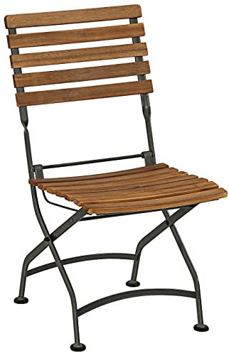 Dehner Klappstuhl Tegernsee, ca. 88 x 57 x 45 cm, aus FSC® - zertifiziertem Akazienholz / Stahl, natur / schwarz