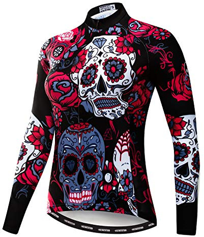 Women's Cycling Jersey Long Sleeve Bike Jacket Shirt Bicycle Clothing Reflective Tops S