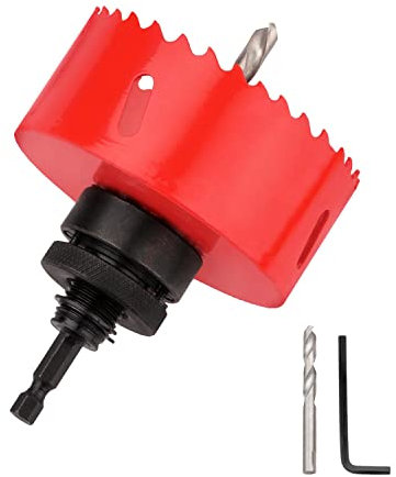 Lochsäge 92mm,M42 HSS Lochbohrer Set für Holz Aluminium Eisenblech Rohr Kunststoff,Schnitttiefe 44 mm(Rot)