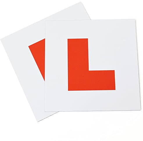 fiXte 2 x Magnetic Vehicle L Plates PVC Plastic Car Lorry Motorbike Easy to Attach and Remove