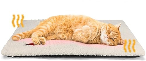 Self Warming Cat Bed Self Heating Cat Dog Mat 24 x 18 inch Extra Warm Thermal Pet Pad for Indoor Outdoor Pets with Removable Cover Non-Slip Bottom Washable Non Electric
