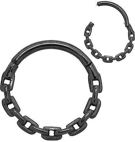 (8mm) 316L Kirurgiskt stål Unisex Kedjelänk Gångjärn Segment Ring Örhänge Helix Tragus Septum Nos Hoop Örhänge Body Piercing Smycken