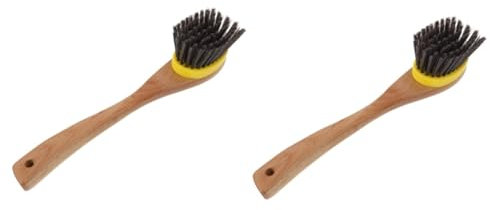 Healvian 2pcs Handle Cleaning Brush for Pots and Pans Removable Non-Stick Cookware Scrubber for Kitchen Cleaning and Greasy Dirt Removal