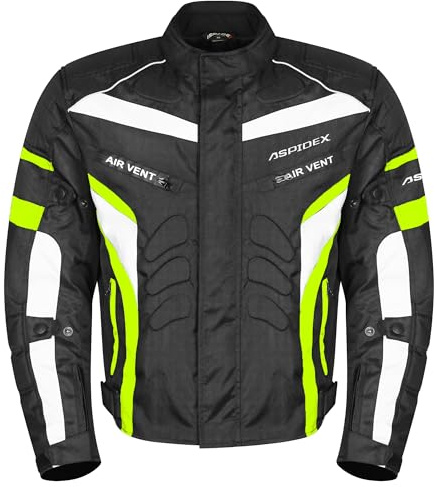 ASPIDEX Giacca Da Moto da Uomo In Cordura Giacche Da Corsa Amoured Giacca Protettiva Per Moto (IT, Testo, XXL, Regular, Regular, Giallo Flou)