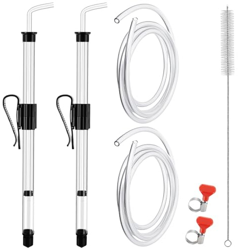 Dbgogo 14” Mini Auto Siphon - 3/8”Racking Cane, Homebrew Beer Wine Siphon Pump with 5.5FT Silicone Tubing Auto Siphon Clamp Efffortless Bottling Fermentation Siphoning Kombucha Mead Wine Making Kit