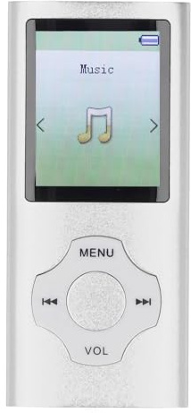 Bewinner 128 GB Mp3 MP4 -spelare med Bluetooth och WiFi, Portable Lossless Sound Mp3, HiFi Sound 1.8in Color Screen, Expanderbar Portable Video Music Player With Electronic Book Voice (Silver)