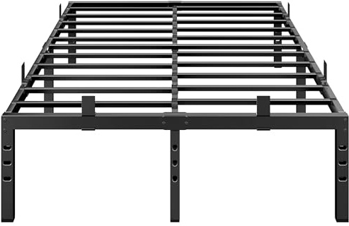 BedsPick 14 Inch Queen Bed Frame, Metal Platform Bed Frame Queen Size with 6 Anti-Slip Mattress Retainers, Heavy Duty Sturdy Mattress Foundation, Easy Assembly, Noise Free, No Box Spring Needed, Black