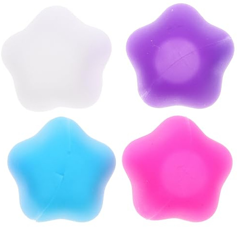 PACKOVE 4 Stück Silikon Zahnpasta Kappen mit Selbstschließendem Verschluss Kompakte Zahnpasta Quetscher für Haushalt und Reisen Flexibel Hygienisch Farblich Sortiert Lila Weiß Blau Rosa