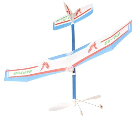 Generico Leksaksflygplan för barn, planerande flygplan, flygplan kit med elastiskt band - för utomhusaktiviteter i trädgården camping för barn pojkar flickor vuxna studenter