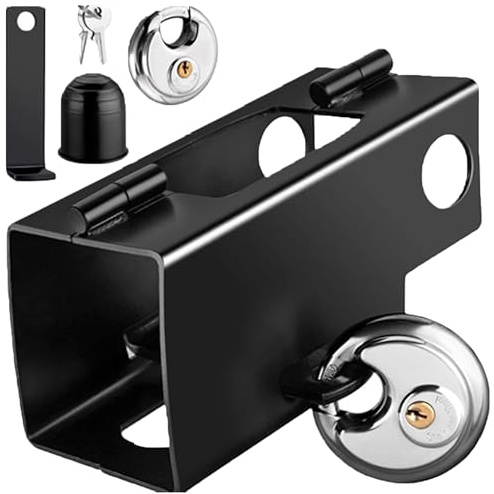 CXAFQ Candado Universal Para Remolque, Candado Remolque Con Cerradura De Disco, Candado Antirrobo Para Remolque Con Cerradura Redonda y Llave, Candados Para Enganches De Remolque