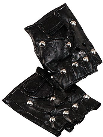 Black Studded Punk Gloves (1 Pair) - Eye-Catching Design, Perfect Accessory for Festivals, Halloween, Music, Parties, & Events Halloween Halloween
