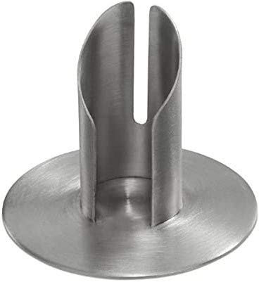 Kerzenleuchter (052.5SS) 50mm Röhren Silber matt gebürstet, Kerzenhalter für Ø 5 cm Altarkerzen und Anlasskerzen