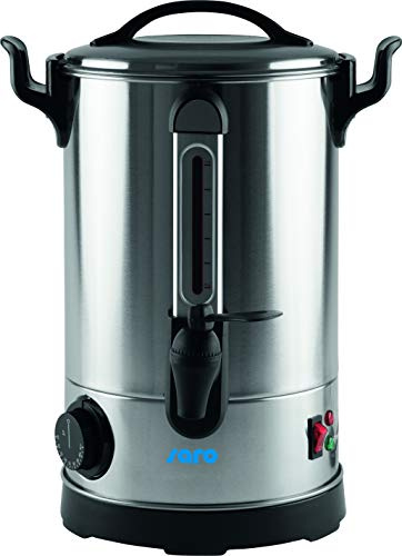 SARO Glühweinkocher/Heißwasserspender – 5,9 L – Edelstahl – Zapfhahn – Temperaturregelung 30–110 °C – Kontrolllampen – Überhitzungsschutz – Modell ANCONA 5