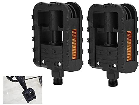 ZNZNANG Klapp-Pedale,Pedal für Faltrad mit Reflektoren, rutschfest Fahrradpedale klappbare Pedale aus Aluminium 1 Paar (Schwarz)