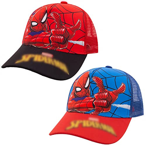 Basecap Kinder Jungen, 2 Stück Spider Baseball Cap Kinder Kappe Mütze Geschenk Jungen Superhelden Snapback Geburtstag Schule Sport Sonnenschutz Verstellbare