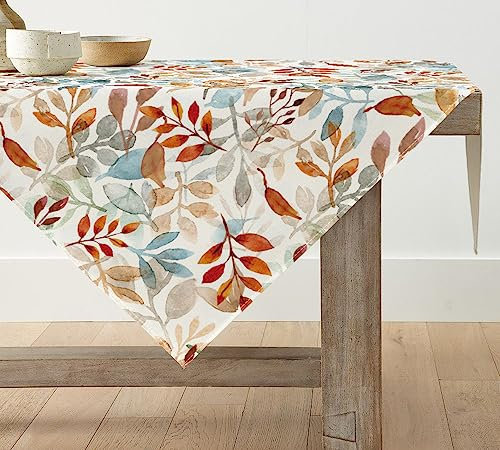 Artoid Mode Blätter Herbst Tischdecke, Saisonnal Tischwäsche Küche Tisch Dekoration Drinnen Urlaub Party Dekor 85x85 cm