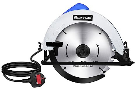 Banas Circular Saw, 1200W 5500RPM Pure Copper Motor Electric Circular Saws with Aluminum Blade Housing, Saw Blade(185mm 24T), Max Cutting Depth 55mm, Ideal for Wood Cutting, Corded (Circular Saw)