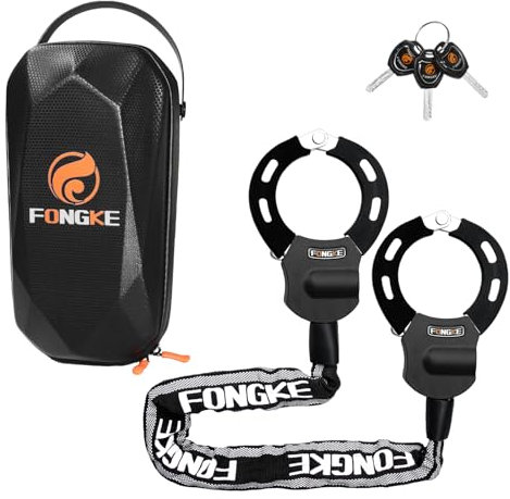 E Scooter Schloss, Schloss für E Scooter mit Wasserdichte Tasche, Fahrradschloss Diebstahlsicher, Handschellenschloss, Hohe Sicherheit Schlössers für Scooter Roller/E-Bike/Motorrad