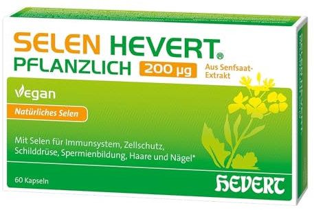 Selen Hevert pflanzlich 200 µg mit natürlichem Selen, 60 St. Kapseln